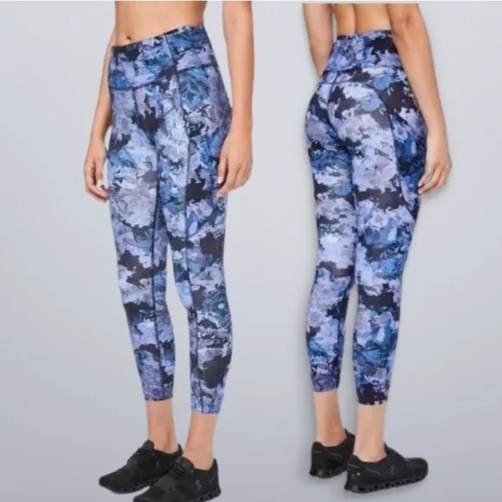 Lululemon Fast and Free Raw-Hem Reflective Crop Leggings